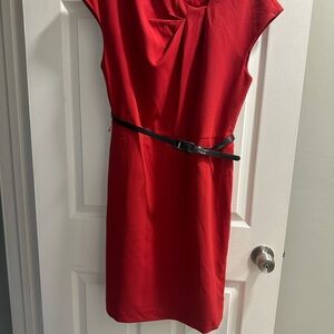 Liz Claiborne Scarlet Mini Dress with Ebony Belt